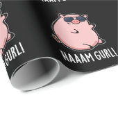 Haaam Gurl Funny Pig Pun Dark BG Geschenkpapier (Rolleneckpunkt)