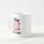Haaam Gurl Funny Pig Pun Kaffeetasse (Vorderseite Links)