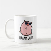 Haaam Gurl Funny Pig Pun Kaffeetasse (Links)