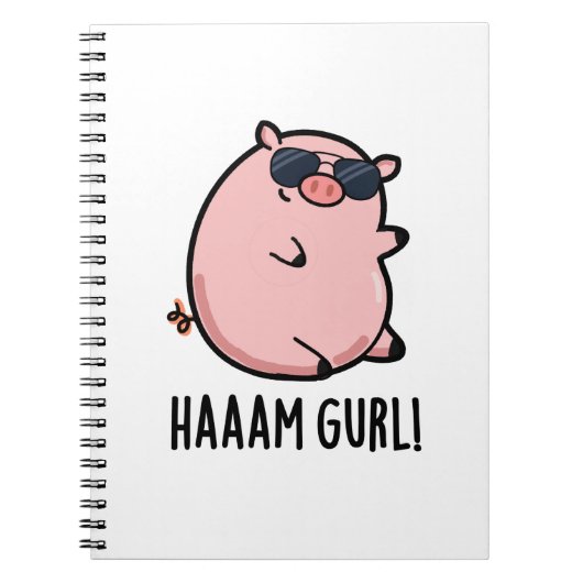 Haaam Gurl Funny Pig Pun Notizblock (Vorderseite)