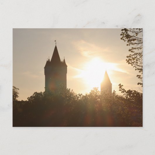 HAAGER BURG MIT SCHLOSSTURM IN ABENDSONNE POSTKARTE (Vorderseite)