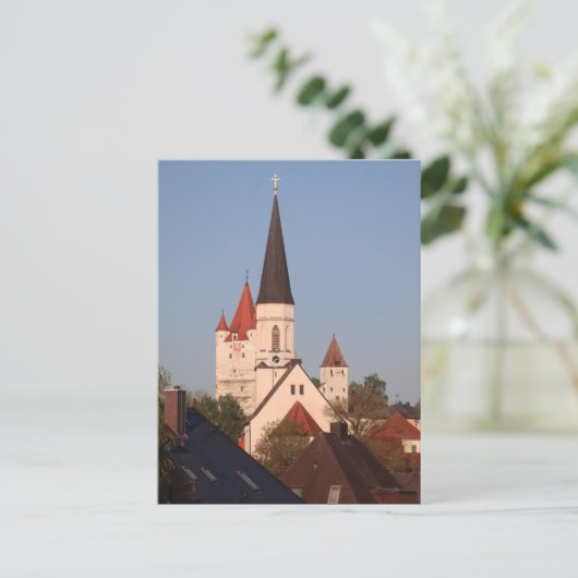 HAAGER KIRCHTURM & SCHLOSSTÜRME IN MORGENSONNE POSTKARTE (Stehend Vorderseite)