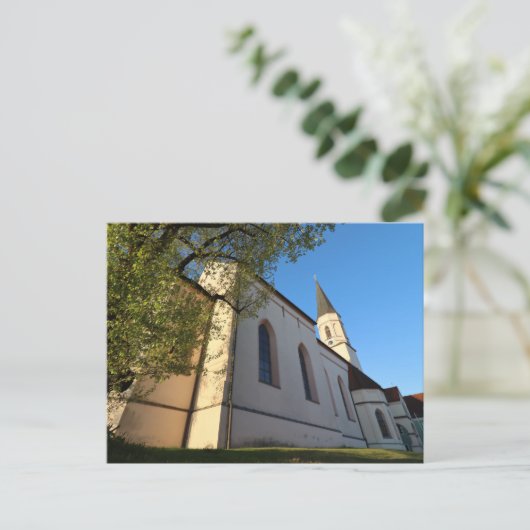 HAAGER PFARRKIRCHE MARIAE HIMMELFAHRT AM MORGEN POSTKARTE (Stehend Vorderseite)