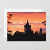 HAAGER SCHLOSSTURM & KLEINER SCHLOSSTURM AM ABEND POSTKARTE (Vorne/Hinten)