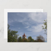 HAAGER SCHLOSSTURM MIT BLAUEM HIMMEL IM FRÜHLING POSTKARTE (Vorne/Hinten)