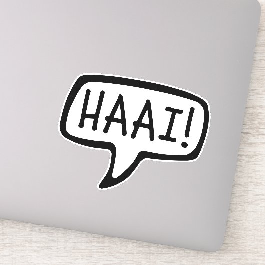 HAAI! Hallo, Hallo, informeller Gruß in Afrikaans Aufkleber (Detail)