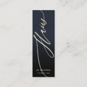Haair Beauty Salon Haarstylist Gold Script Mini Visitenkarte