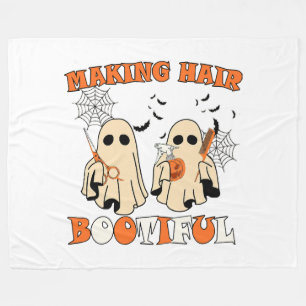 Haair Funny Ghost Friseur Halloween Fleecedecke