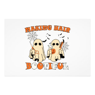 Haair Funny Ghost Friseur Halloween Fotodruck