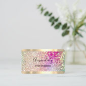Haair Nails Makeup Stylist Gold Holograph Glitzer Visitenkarte (Stehend Vorderseite)