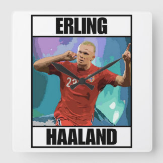 Haaland Quadratische Wanduhr