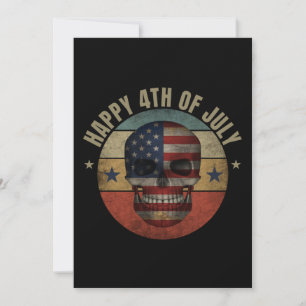 HAAPY 4. JULI SKULL PATRIOTIC GIFT EINLADUNG
