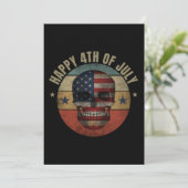 HAAPY 4. JULI SKULL PATRIOTIC GIFT EINLADUNG (Stehend Vorderseite)