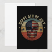 HAAPY 4. JULI SKULL PATRIOTIC GIFT EINLADUNG (Vorne/Hinten)