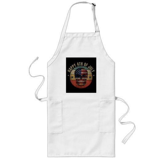 HAAPY 4. JULI SKULL PATRIOTIC GIFT LANGE SCHÜRZE (Vorne)