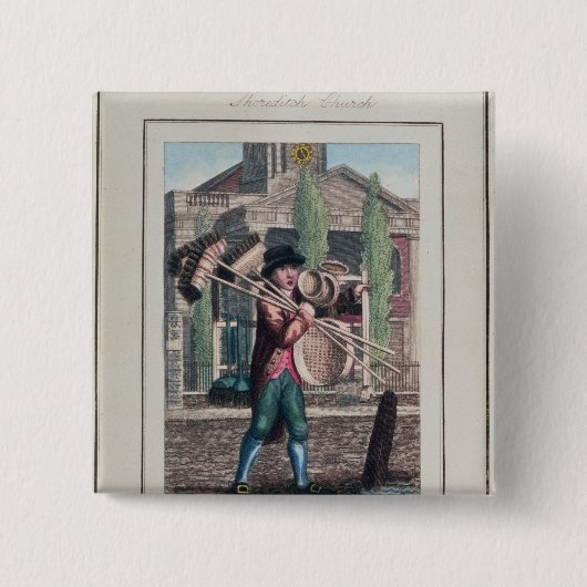 Haar-Besen, Shoreditch Kirche Button (Vorderseite)