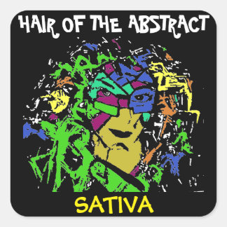 HAAR DER ABSTRAKTEN SATIVA QUADRATISCHER AUFKLEBER