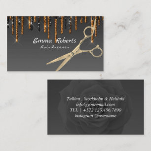 Haar Friseur Barbier Schwarz Weiß Logo Visitenkarte