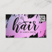 HAAR | Gold gebürstet | QR-Code Visitenkarte (Vorderseite)