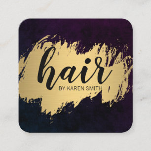 Haar / Gold gebürstet Quadratische Visitenkarte