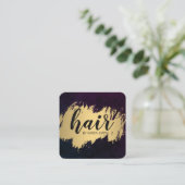 Haar/Gold gegossen Quadratische Visitenkarte (Stehend Vorderseite)