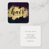 Haar/Gold gegossen Quadratische Visitenkarte (Vorne/Hinten)