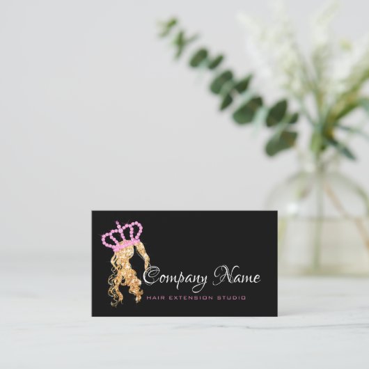 Haar Haarverlängerung Haar Stylist Blonde Gold Ros Terminkarte (Stehend Vorderseite)