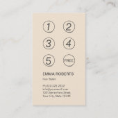 Haar-Loyalitäts-Durchschlags-Vintager Treuekarte (Rückseite)