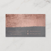 Haar-Make-uptypographie des Rosengoldbrushstroke Visitenkarte (Rückseite)