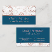 Haar-Make-uptypographie des Rosengoldrosamarmors Visitenkarte (Vorne/Hinten)