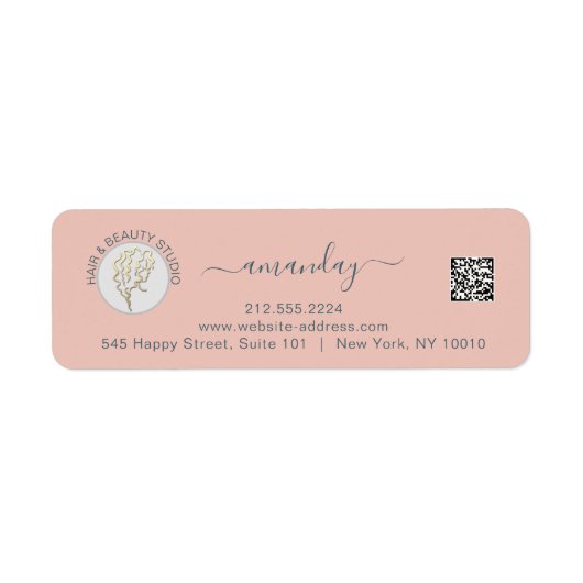 Haar Makeup Beauty Studio Rose Gold Logo QR Code (Vorne)