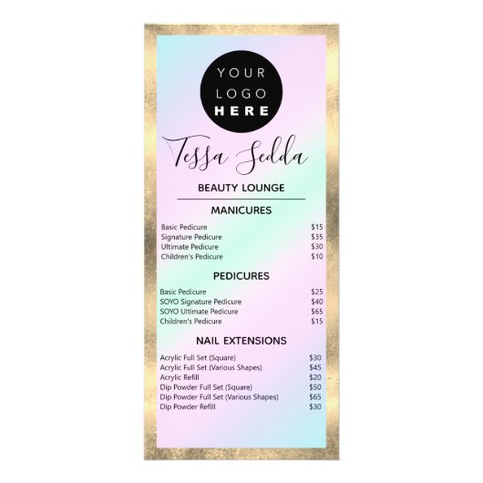 Haar Makeup Nägel Manicure Pedicure Studio Werbekarte (Vorne)