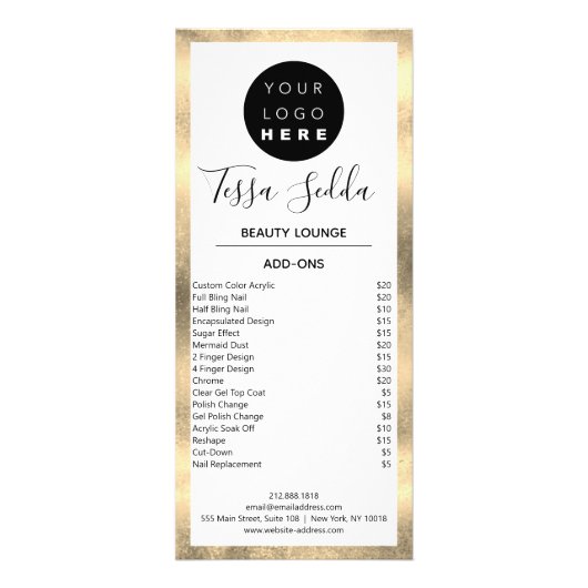 Haar Makeup Nägel Manicure Pedicure Weiß Werbekarte (Hinten)