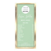 Haar Makeup Nagelmanicure Pedicure Gold Minze Grün Werbekarte (Hinten)