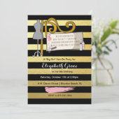 Haar/Mode Party Einladung anzeigen (Stehend Vorderseite)