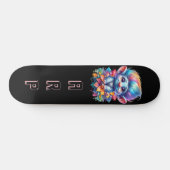 *~* Haar Regenbogen-Troll AP89 Neon Initial Skateboard (Horizontal)