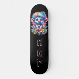 *~* Haar Regenbogen-Troll AP89 Neon Initial Skateboard