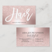 Haar-RosengoldGlitter ombre metallische Folie Visitenkarte (Vorne/Hinten)