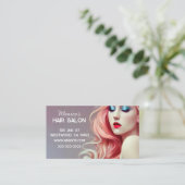 Haar Salon rosa Haarmodell Visitenkarte (Stehend Vorderseite)