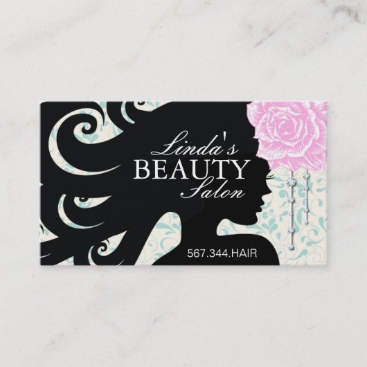 HAAR-SALON-SILHOUETTE-GESCHÄFTS-KARTE TERMINKARTE (Vorderseite)