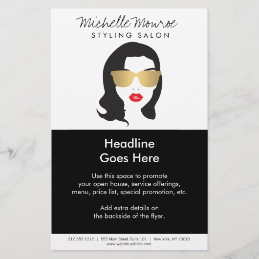 Haar-Salon, Stylist, Schönheits-Mädchen-Flyer Flyer (Vorne)