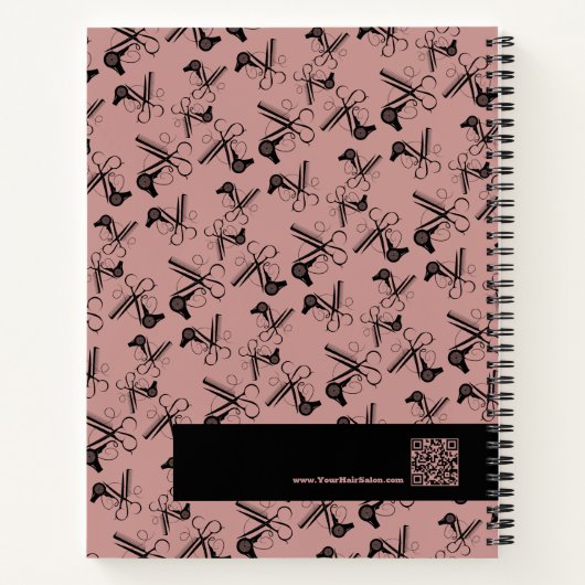 Haar Salon Tools Muster Black Pink Werbung Notizblock (Rückseite)
