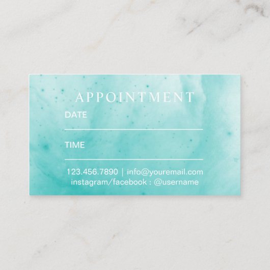 Haar Scissor u. versehen Aquarell-Verabredung mit Terminkarte (Rückseite)