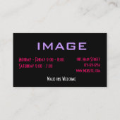 Haar-Studio-Geschäfts-Karten-lila Schwarzes Visitenkarte (Rückseite)