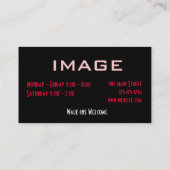 Haar-Studio-Visitenkarte-rotes rosa Schwarzes Visitenkarte (Rückseite)