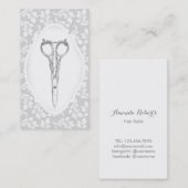 Haar-Stylist-Antiken-Silber Scissor eleganten Visitenkarte (Vorne/Hinten)