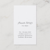 Haar-Stylist-Antiken-Silber Scissor eleganten Visitenkarte (Rückseite)