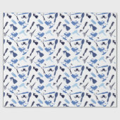 Haar-Stylist bearbeitet Muster Geschenkpapier (Flach)