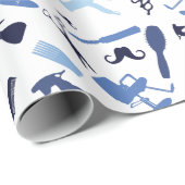 Haar-Stylist bearbeitet Muster Geschenkpapier (Rolleneckpunkt)