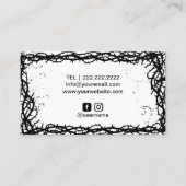 Haar Stylist Black Scissor Gothic Thorn Gerahmt Visitenkarte (Rückseite)